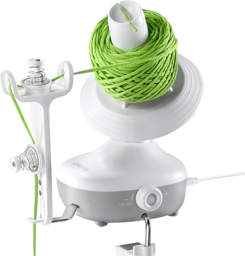 Caydo جهاز لف الخيوط الكهربائي، جهاز لف الخيوط الأوتوماتيكي للحياكة، جهاز لف كعكة الخيوط مع زنبرك مزدوج للضغط وسرعة غير محدودة، جهاز لف خيوط محمول بوزن 7 أونصات، مثالي لعشاق الحياكة - Image 1